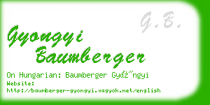 gyongyi baumberger business card